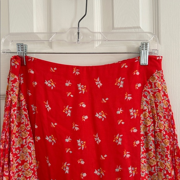 Free People Red Floral 2pc top and Maxi Skirt - Picture 14 of 16